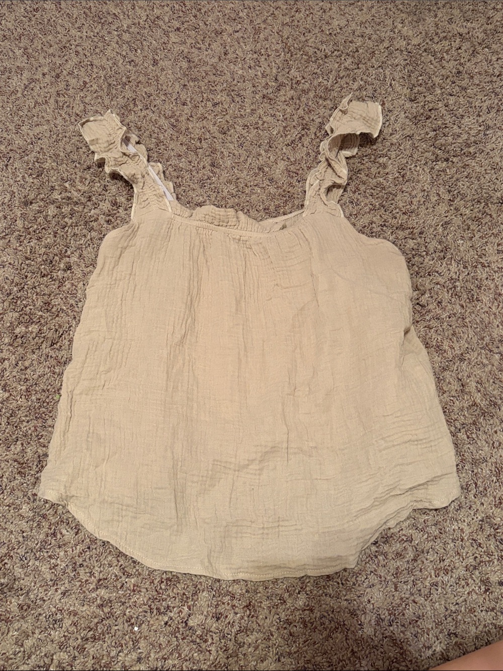 SHEIN Cream Ruffle Strap Gauze Camisole